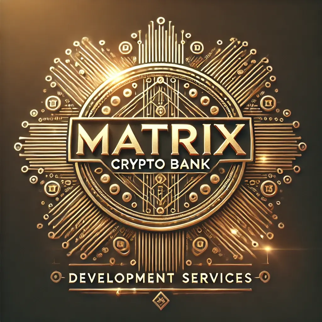 DALL·E 2025-02-09 00.47.23 - A beautiful, sleek, and modern gold logo for Matrix Crypto Bank Development Services. The logo features elegant and futuristic typography with the w